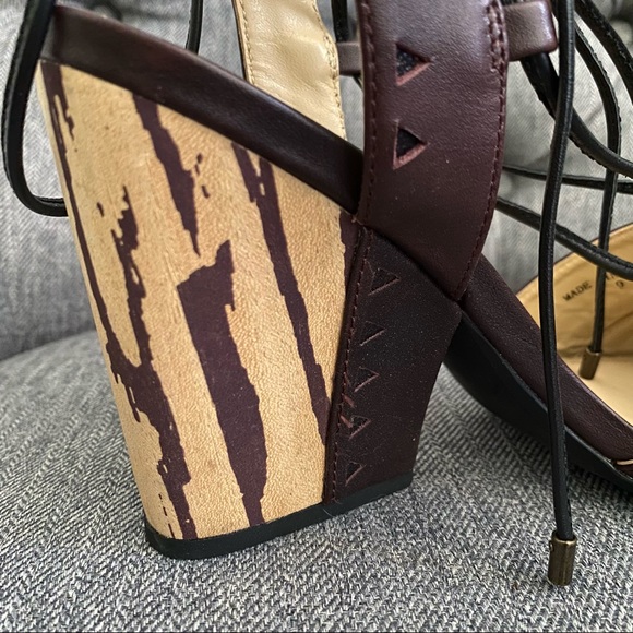 •Anthropologie Caley tie semi wedge sandal• Size 9 - Picture 5 of 10